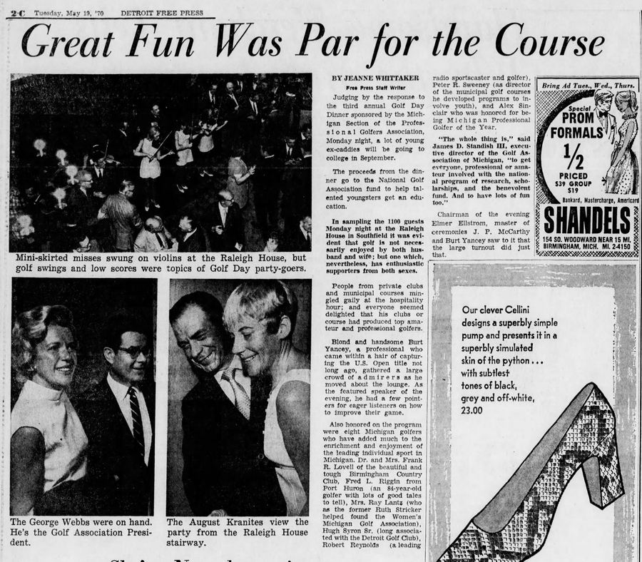 The Raleigh House - MAY 1970 ARTICLE ON BANQUET FOR GOLFERS